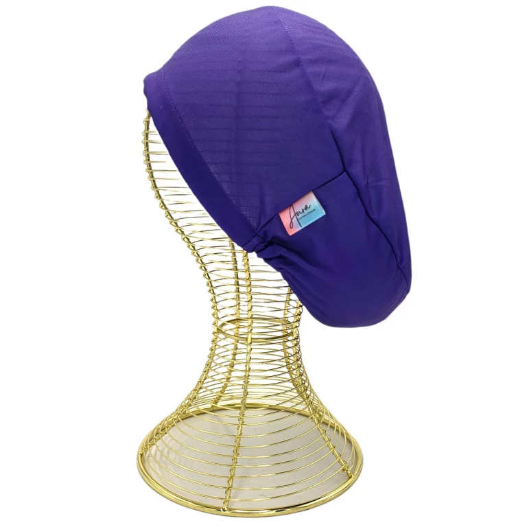 gorro clinico aurisima modelo debora color morado tela poliester elasticada