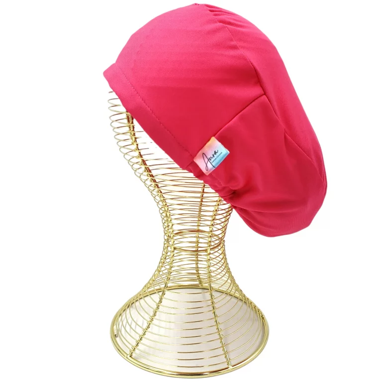 gorro clinico aurisima modelo fabiola color fucsia tela poliester elasticada