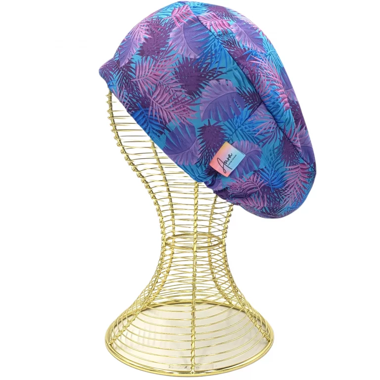 gorro clinico aurisima modelo jacinta color morado tela poliester elasticada