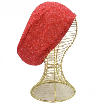 gorro clinico aurisima modelo jasmin color rojo tela poliester elasticada