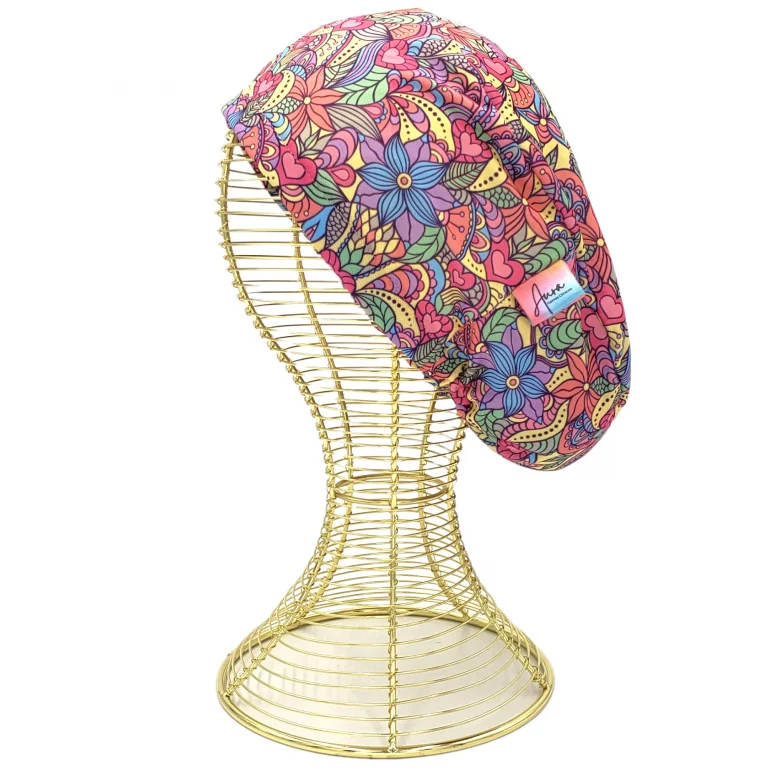 gorro clinico aurisima modelo josefa color multicolor tela poliester elasticada