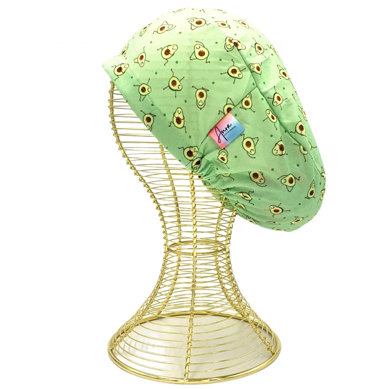 gorro clinico aurisima modelo palta lover color verde tela poliester elasticada