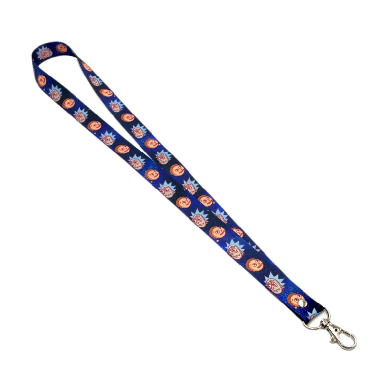 lanyard porta credencial aurisima modelo rick and morty pepinillo color azul cinta