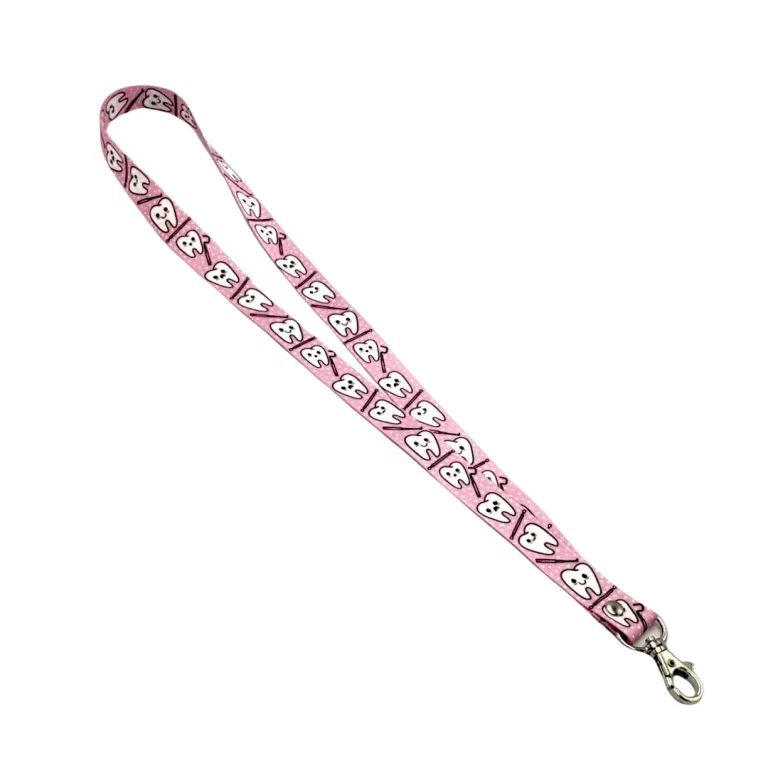 lanyard porta credencial aurisima modelo andrea color rosado cinta