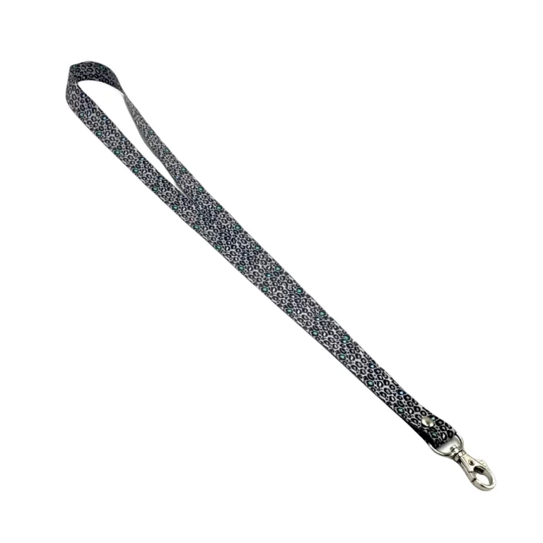 lanyard porta credencial aurisima modelo begona color negro cinta animal print