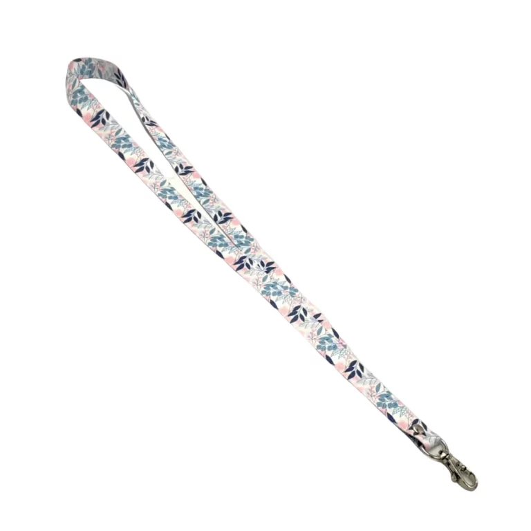 lanyard porta credencial aurisima modelo eliana color blanco cinta