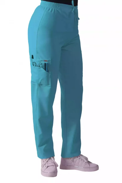 Pantalón clínico calipso turquesa diseño liso