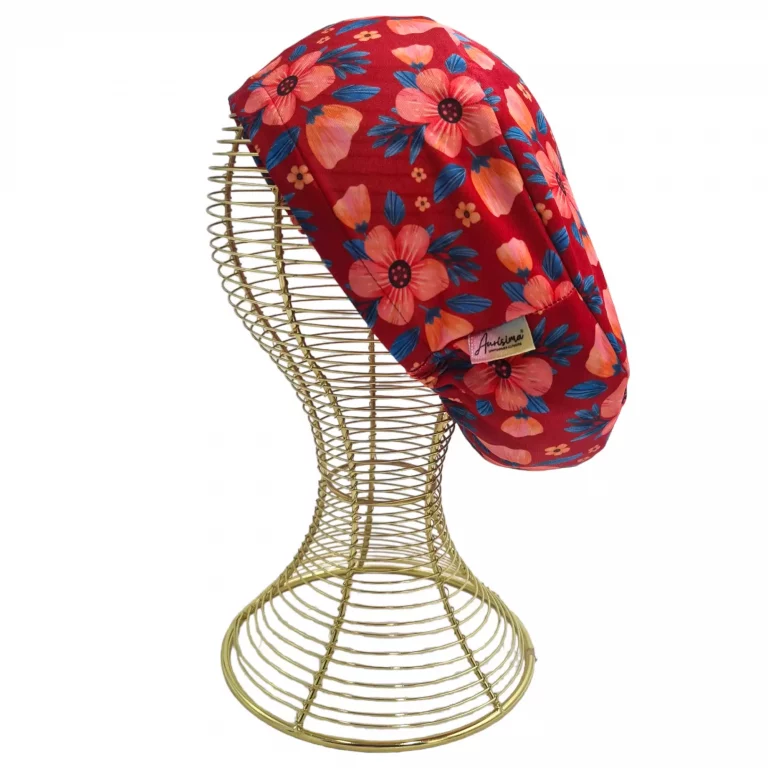 gorro-clinico-aurisima-modelo-montserrat-color-rojo-tela-poliester-elasticada-