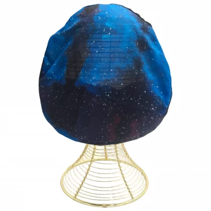 Gorro clínico diseño galaxia color azul marino con negro tela poliester elasticadaa
