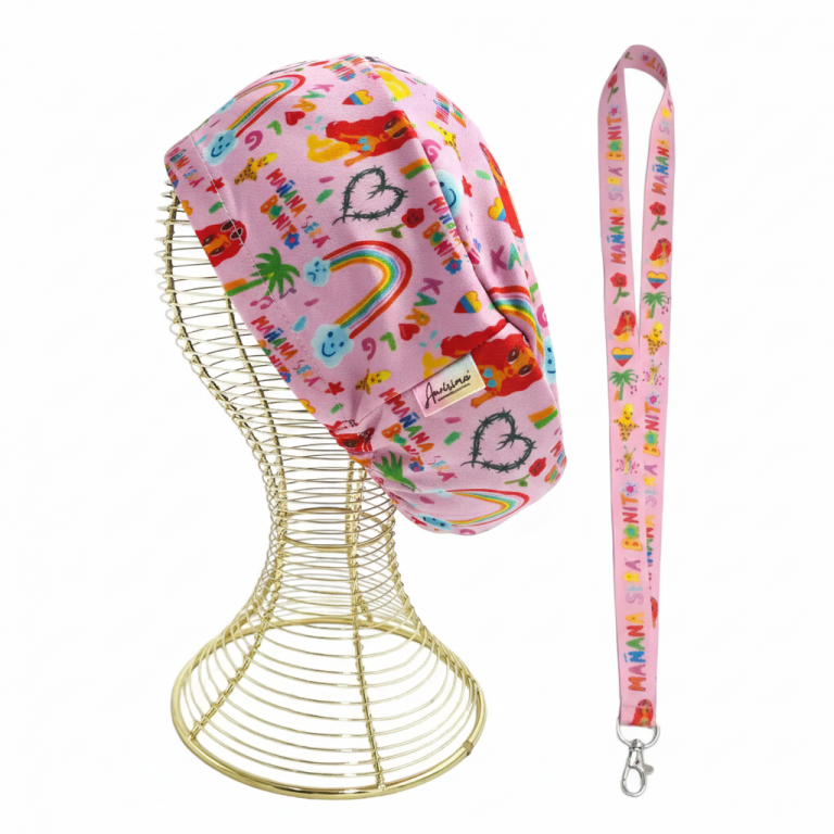 pack-gorro-clinico-landyard-aurisima-modelo-manana-sera-bonito-color-rosado-poliester-elasticada-1