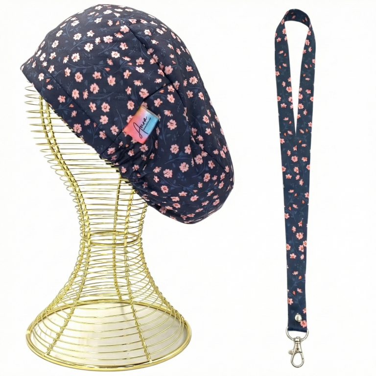 pack-gorro-clinico-lanyard-aurisima-modelo-victoria-color-azul-tela-poliester-elasticada